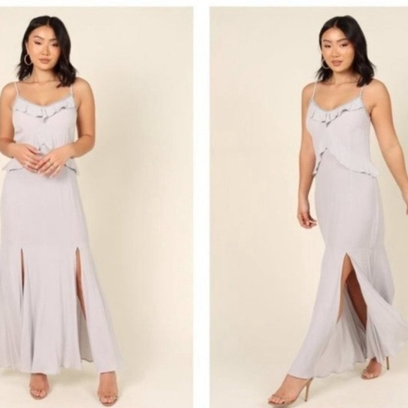 NWT Lovestitch X Petal & Pup | NEW Tanya Beaded Maxi Dress in Grey Size L - Picture 16 of 16